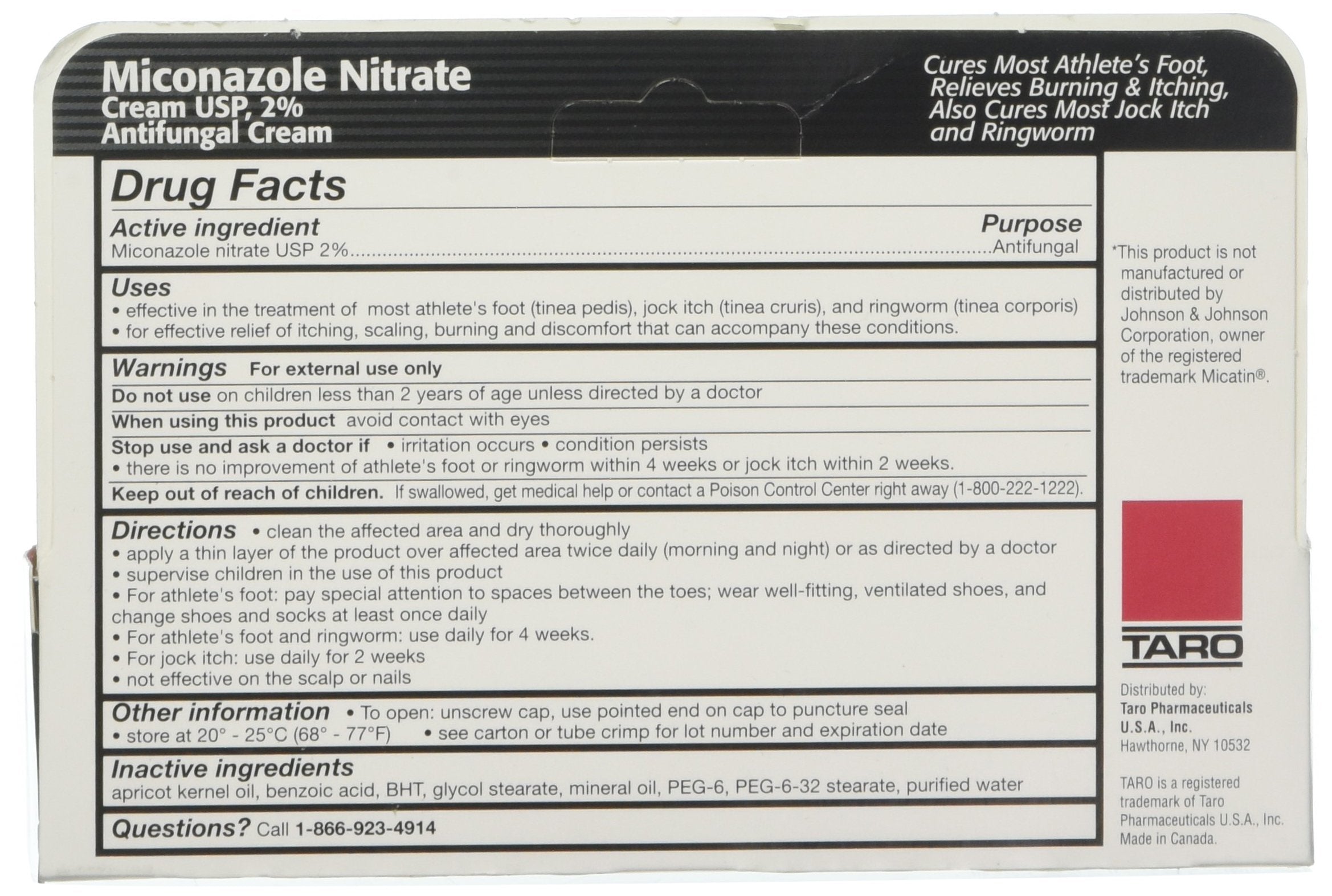 Miconazole Nitrate 2% Antifungal Cream 1 oz