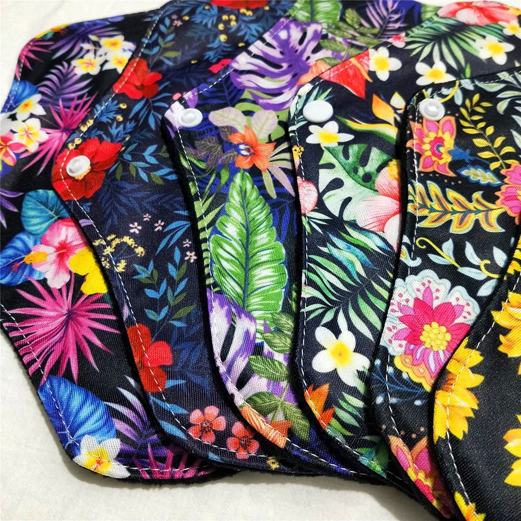 Regular Flow Women Daily Use Cloth Reusable Menstrual Pads Sets Including 1pc Mini Wet Bag and 6pcs Regular Flow Menstrual Mama