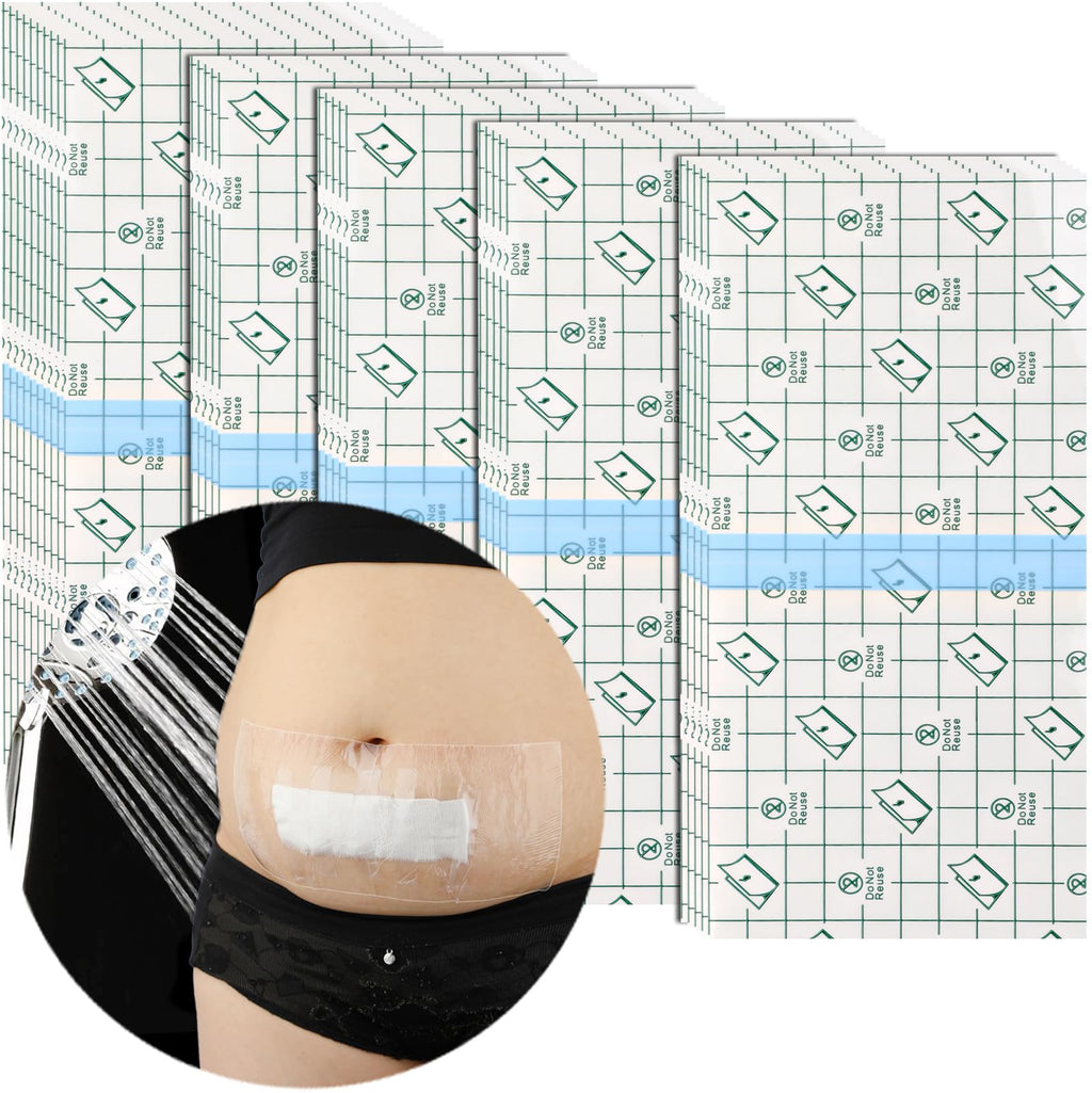 50 Pcs Waterproof Shower Protector Bandage | 6x10 Inch Large Wounds Showering Cover for Knee Replacement Surgery C Section Post 