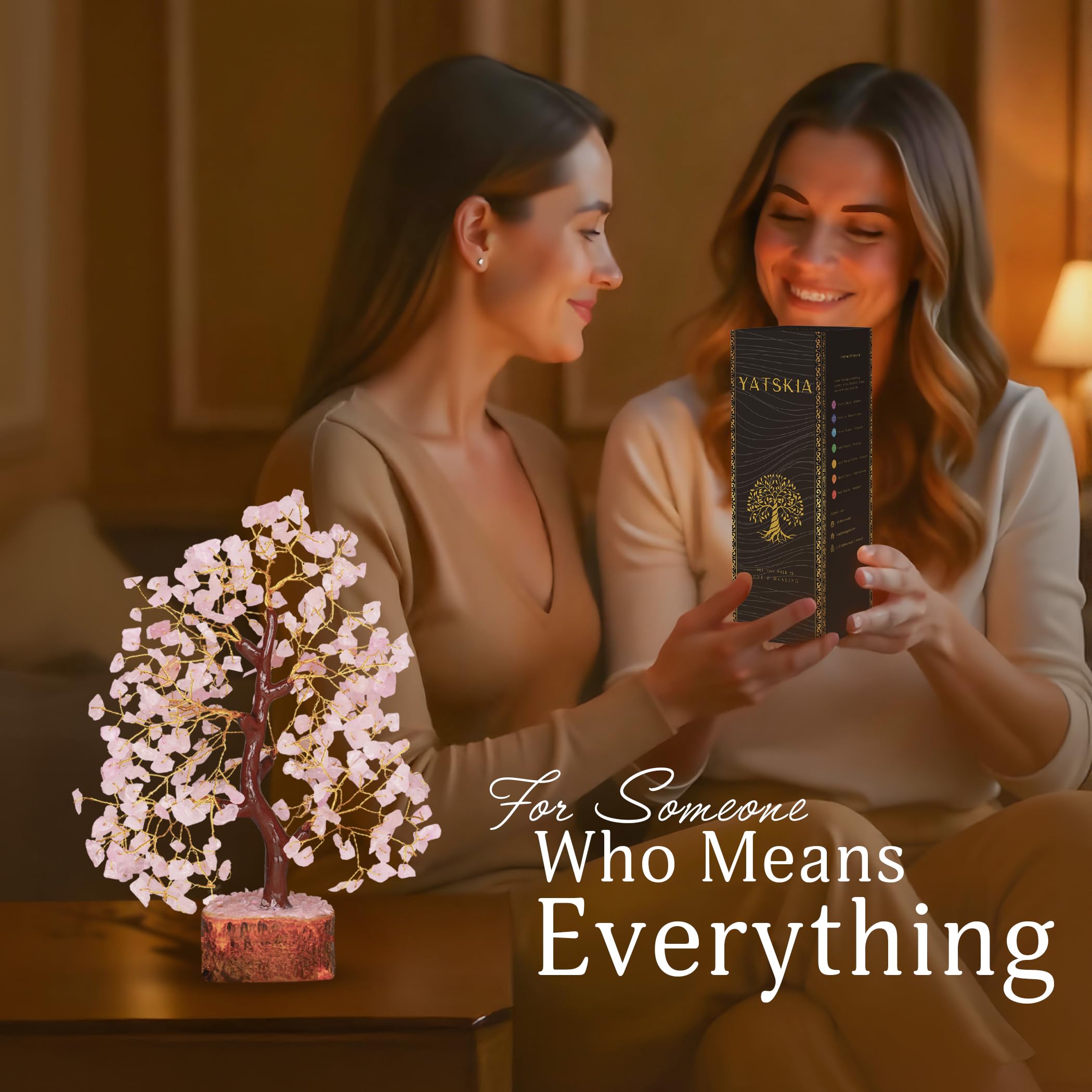 Rose Quarts - Rose Quartz Tree, Crystal Tree of Life, Good Luck Stones and Crystals, Home Decor Gifts, Gem Tree, Crystal Tree fo