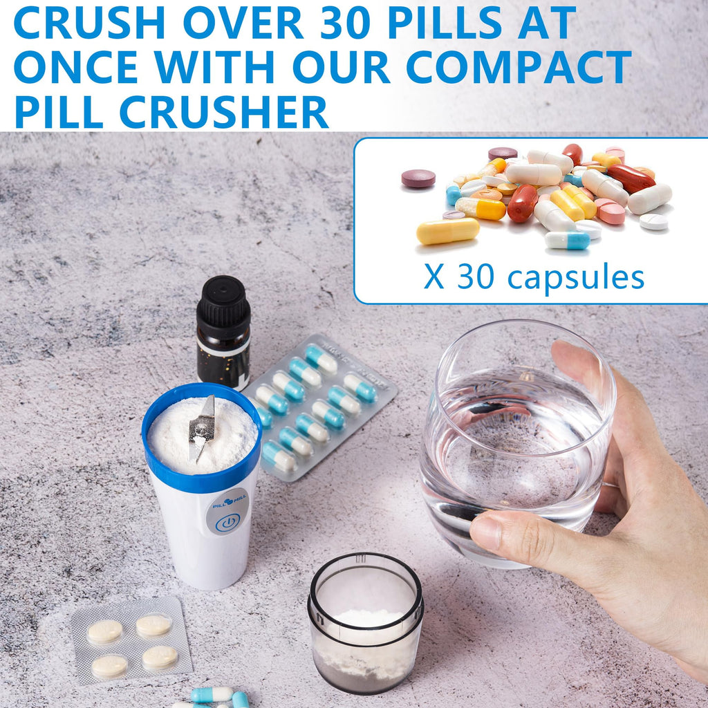 Small Electric Pill Crusher Fine Powder by Pill Mill - Pill Grinder Fine Powder - Powder Grinder for Elderly, Medicine Grinder f
