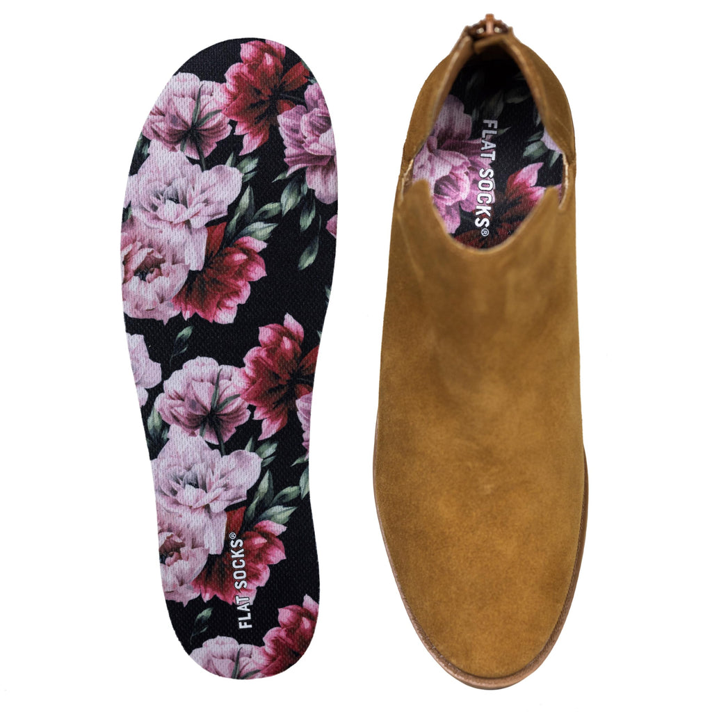 FLAT SOCKS No Show Socks, Sockless Shoe Liner, No Slipping, No Stinking, Washable Barefoot Shoe Insert for Men and Women, Pink P