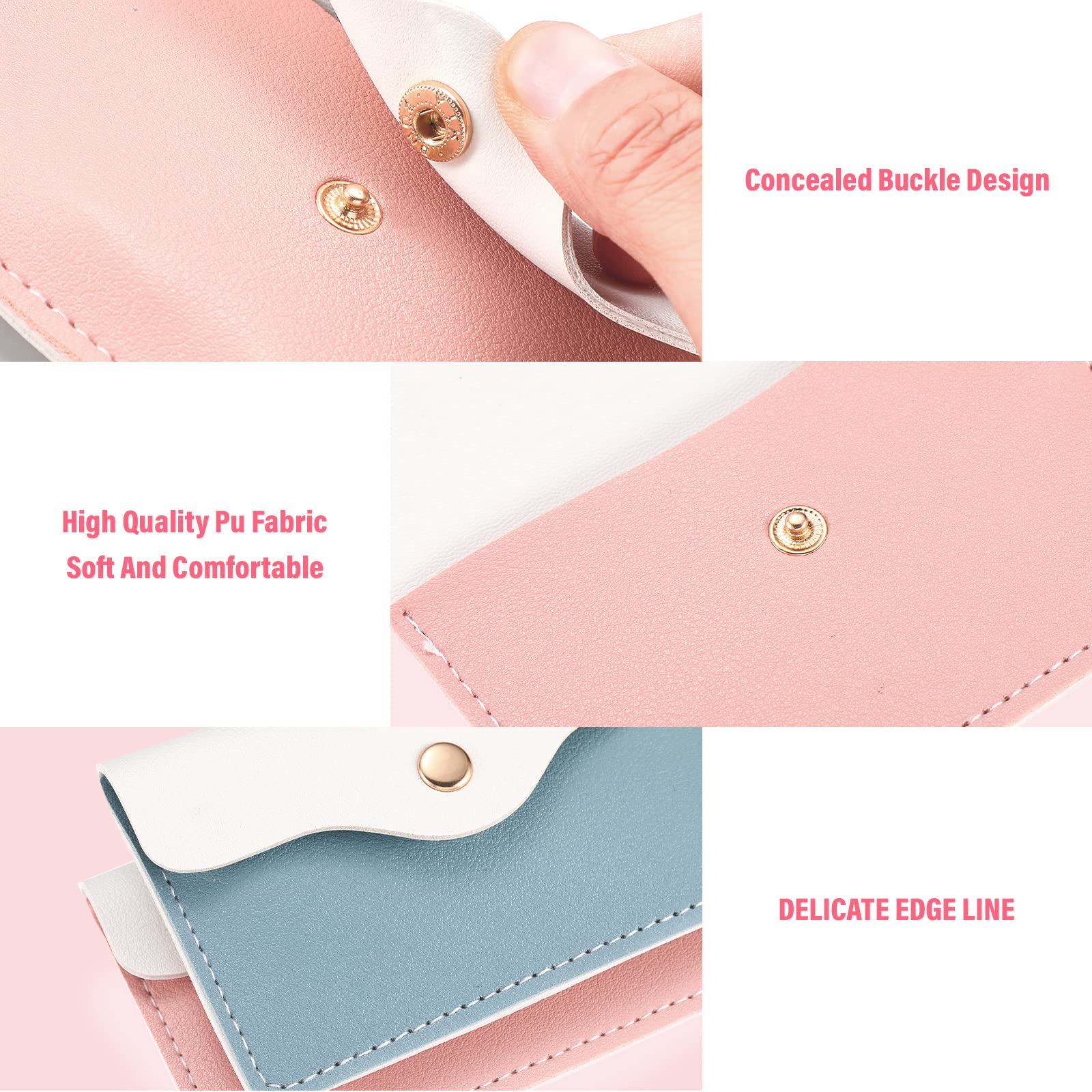 Tondiamo 2 Pack Birth Control Pill Case Sleeve Packet PU Leather Wallet Pill Holder 4.33 x 3 Inch Birth Control Pouch with Key R