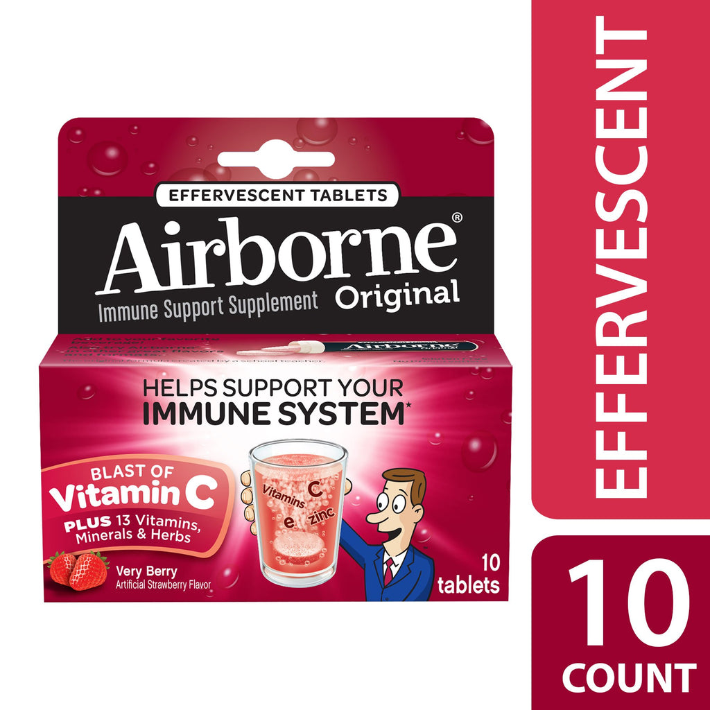 Airborne Immune Support Supplement, Very Berry, 10 Count