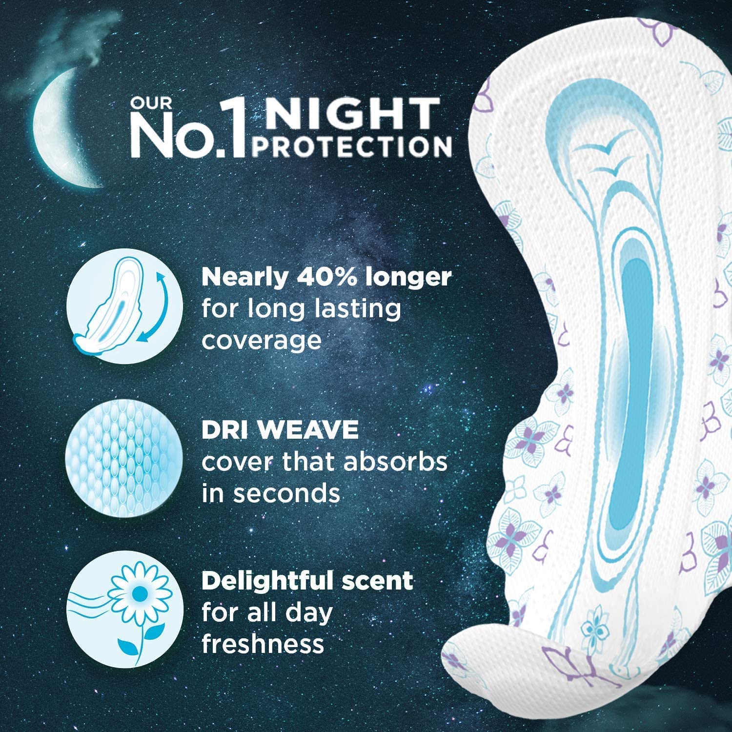 Whisper Ultra Overnight Sanitary Pads with Wings - 30 Pieces (XL Plus)