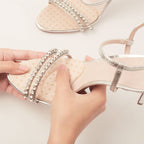 FLEXZENSE Anti-Sliding Pads Open Toe | Maximum Cushioning and Reduce Foot Slip | 1 Pair (Champagne Gold)