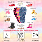 Velmitten 3 Pairs No Show Socks Sockless Shoe Liner Washable Barefoot Shoe Insoles No Slipping Inserts(Novel Style)