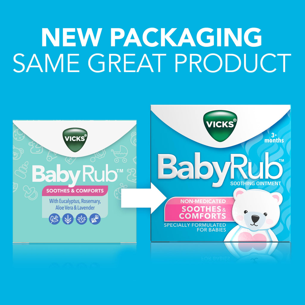 Vicks BabyRub Chest Rub Ointment with Soothing Aloe, Eucalyptus, Lavender, and Rosemary, from the makers of VapoRub, 1.76 oz
