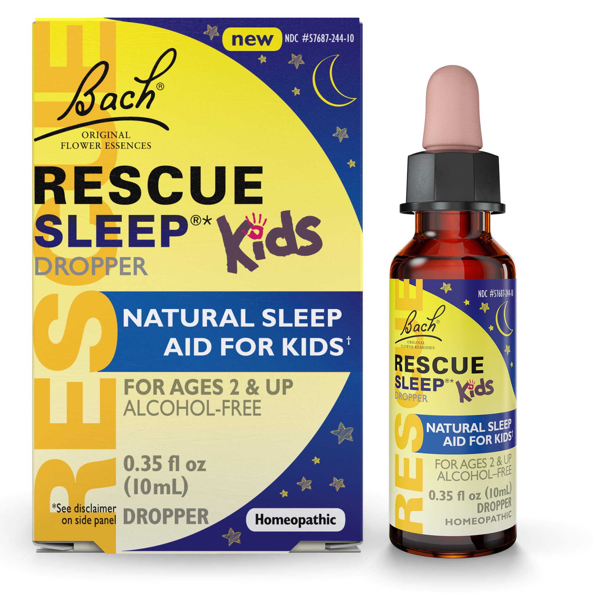 Bach RESCUE SLEEP KIDS Dropper 10mL, Natural Sleep & Stress Relief Aid, Homeopathic Flower Essence, Free of Melatonin, Sugar & G