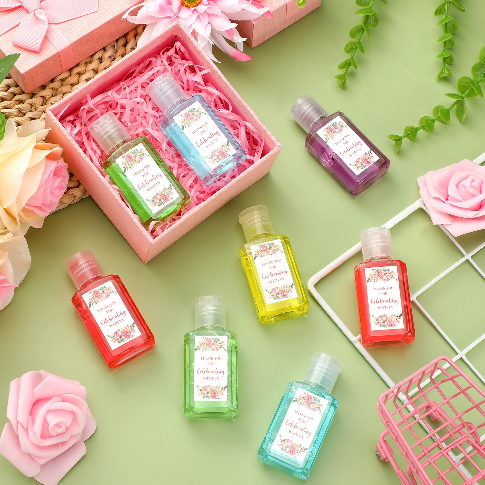 Gejoy 48 Pack Mini Hand Sanitizer Bulk Wedding Party Favors for Guests Hand Sanitizer Travel Size Thank You Hand Soap Gifts for
