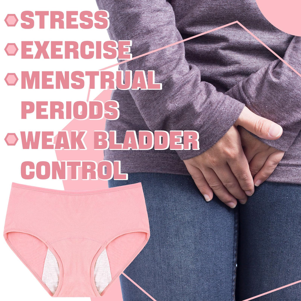 Bunnycool 8 Pcs Leakproof Underwear for Women Leak Proof High Waisted Underwear over 60 for Incontinence Panties for Women (L) M