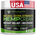 Health Revolution Hemp Arnica Cream Maximum Strength - Soothes Muscles, Joints, Feet, Nerve, Back, Knee, Hip, with Arnica, MSM, 