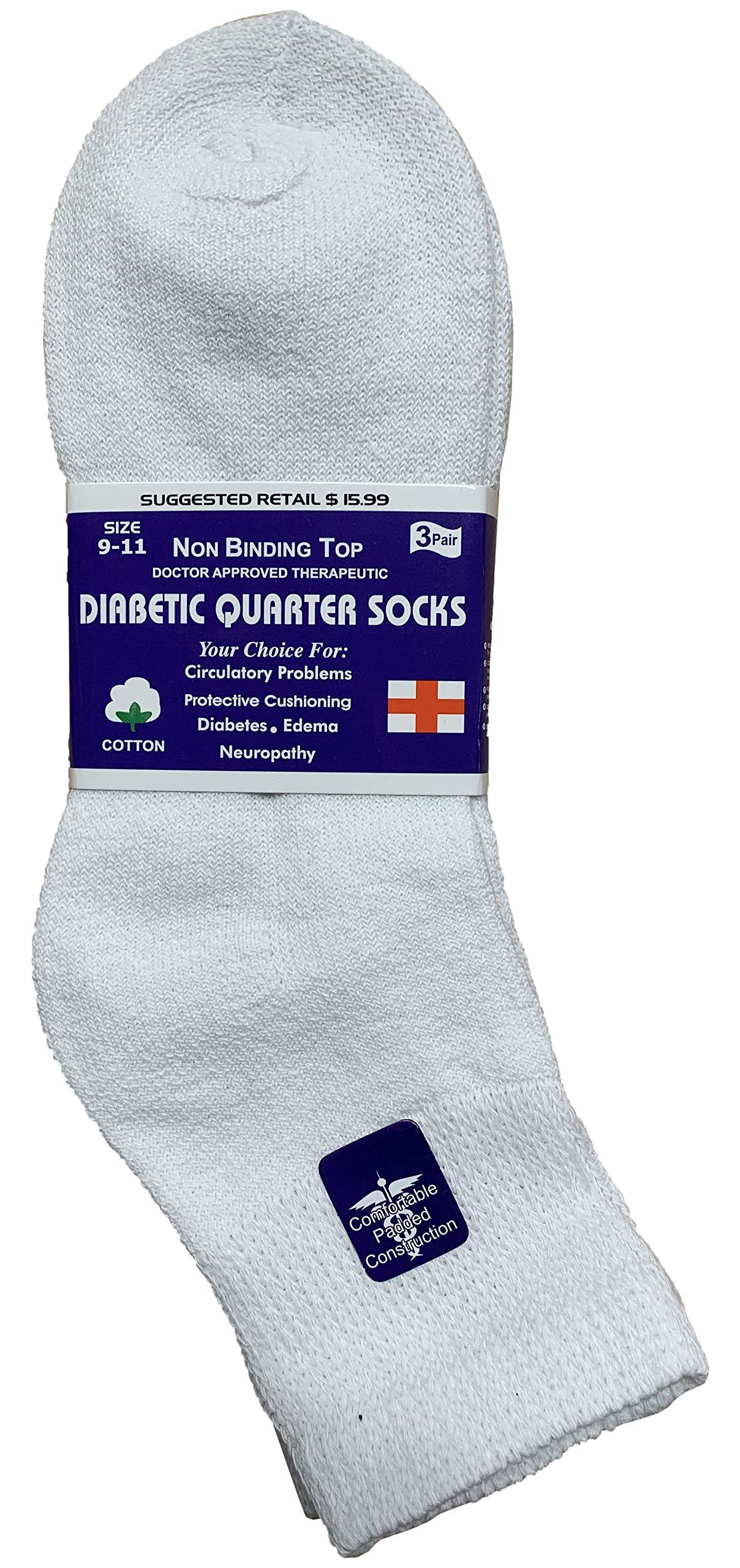 Yacht & Smith 12 Pairs Value Pack of Men and Women Diabetic Nephropathy and Edema Ankle, Ring Spun Cotton Socks