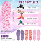 Velmitten 3 Pairs No Show Socks Sockless Shoe Liner Washable Barefoot Shoe Insoles No Slipping Inserts(Fresh Style)