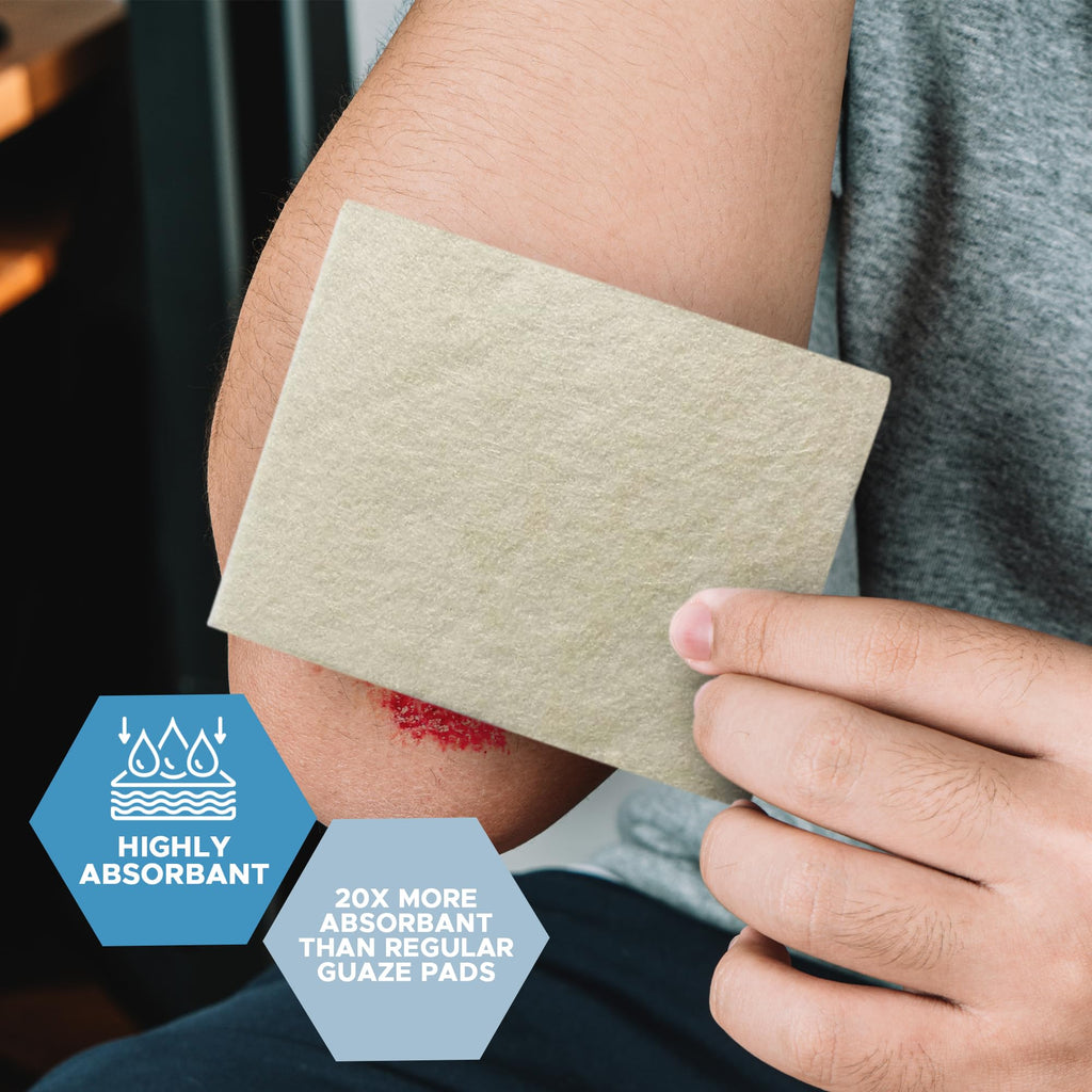 MED PRIDE Silver Calcium Alginate Wound Dressing 4X5 Pads Non-Stick Highly Absorbent 10-Pack