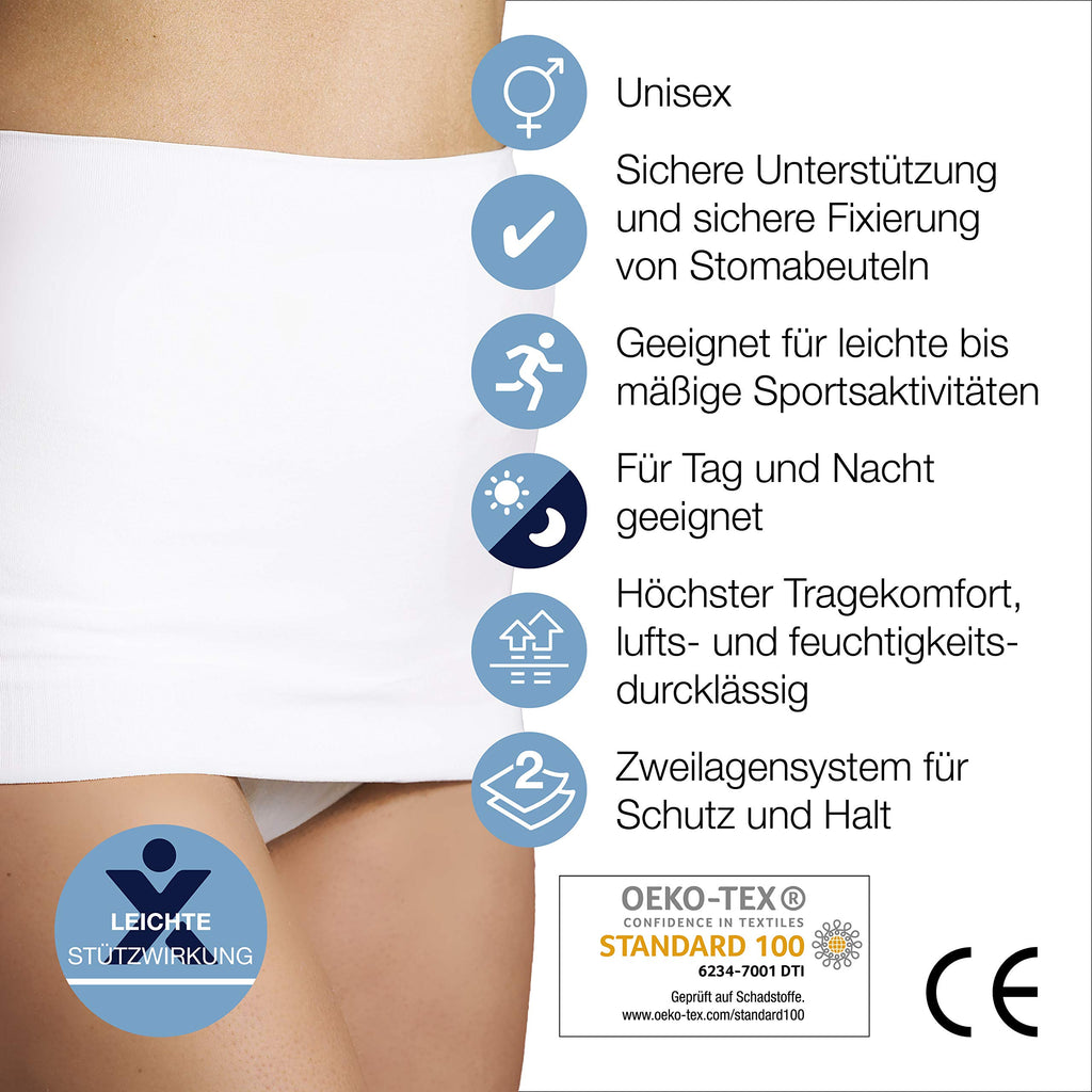 Corsinel StomaSafe Plus Ostomy Support/Hernia Garment Light by TYTEX (White, M/L), 41-1/2 - 49-1/2 Hip Circumference