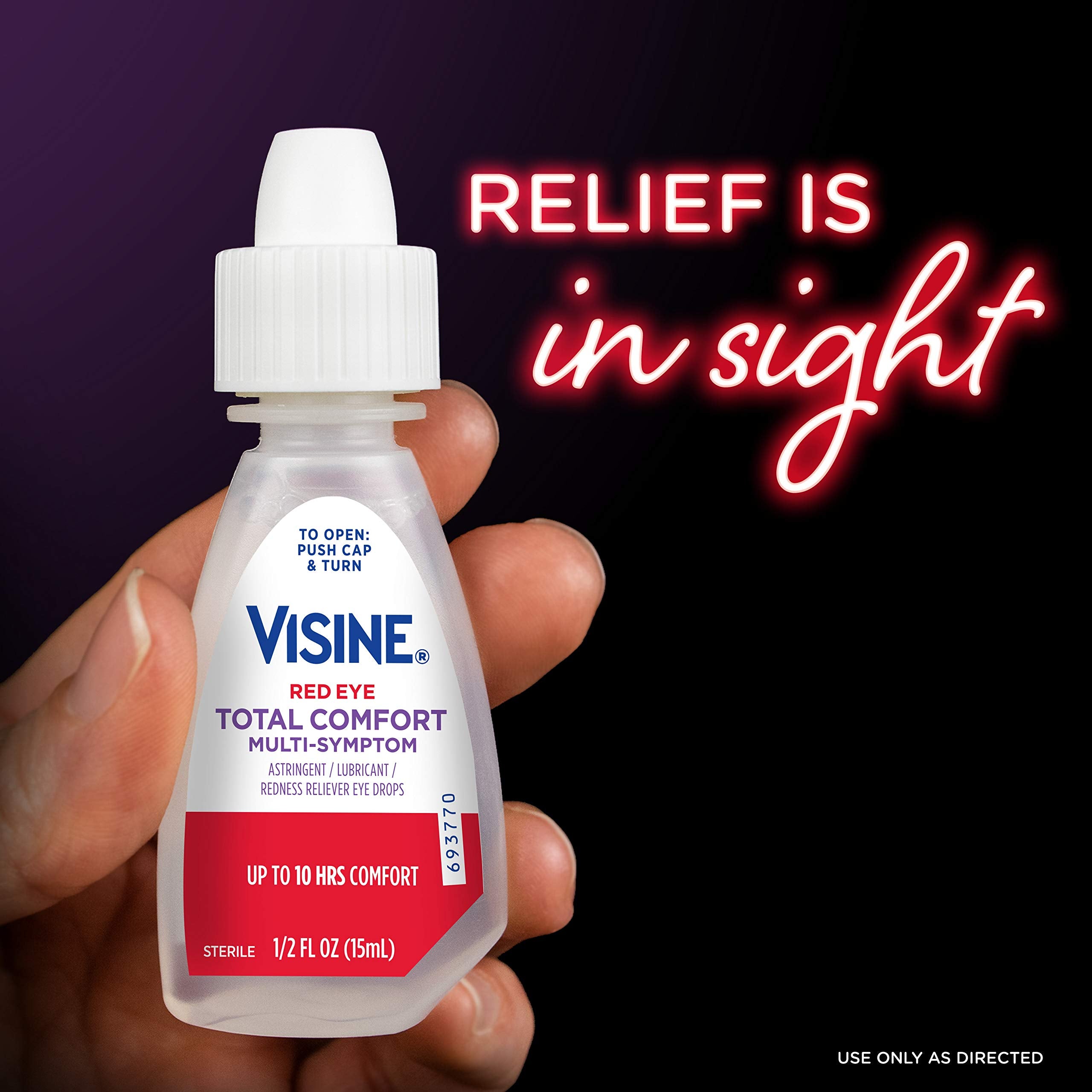 Visine Multi-Symptom Eye Drops - Astringent, Lubricant & Redness Reliever for Irritated, Dry, Red Eyes - 0.5 fl. oz