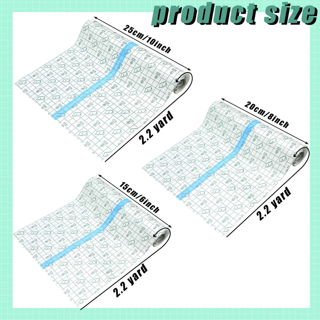 Nuanchu 9 Rolls Waterproof Bandages Transparent Film Dressing Roll Stretch Clear Adhesive Bandages Shower Dressing Tape for Show