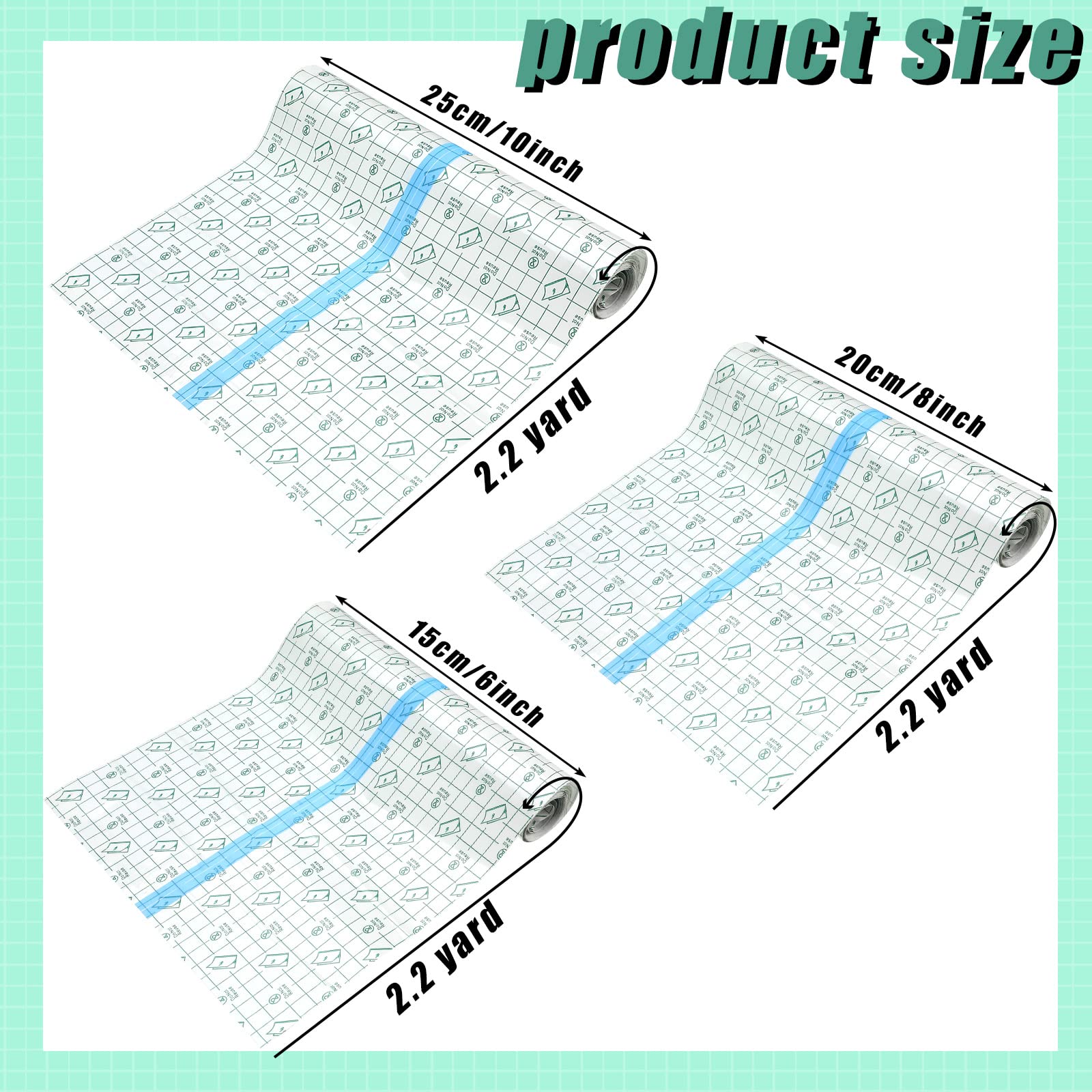 Nuanchu 9 Rolls Waterproof Bandages Transparent Film Dressing Roll Stretch Clear Adhesive Bandages Shower Dressing Tape for Show