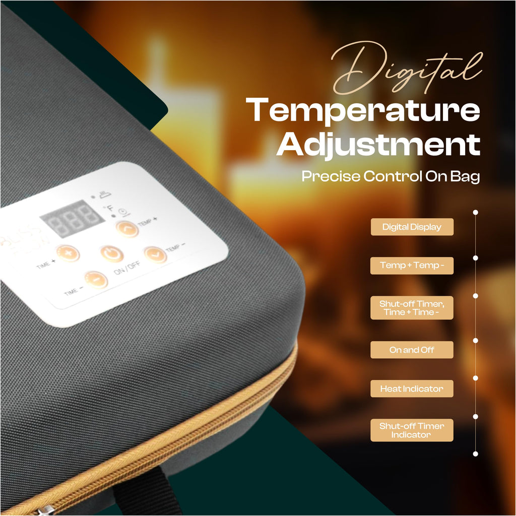 BlissFlow Hot Stones Massage Set with Portable Warmer, 12 Basalt Massage Stones, Hot Rocks Massage Stones, Hot Stone Warmer with