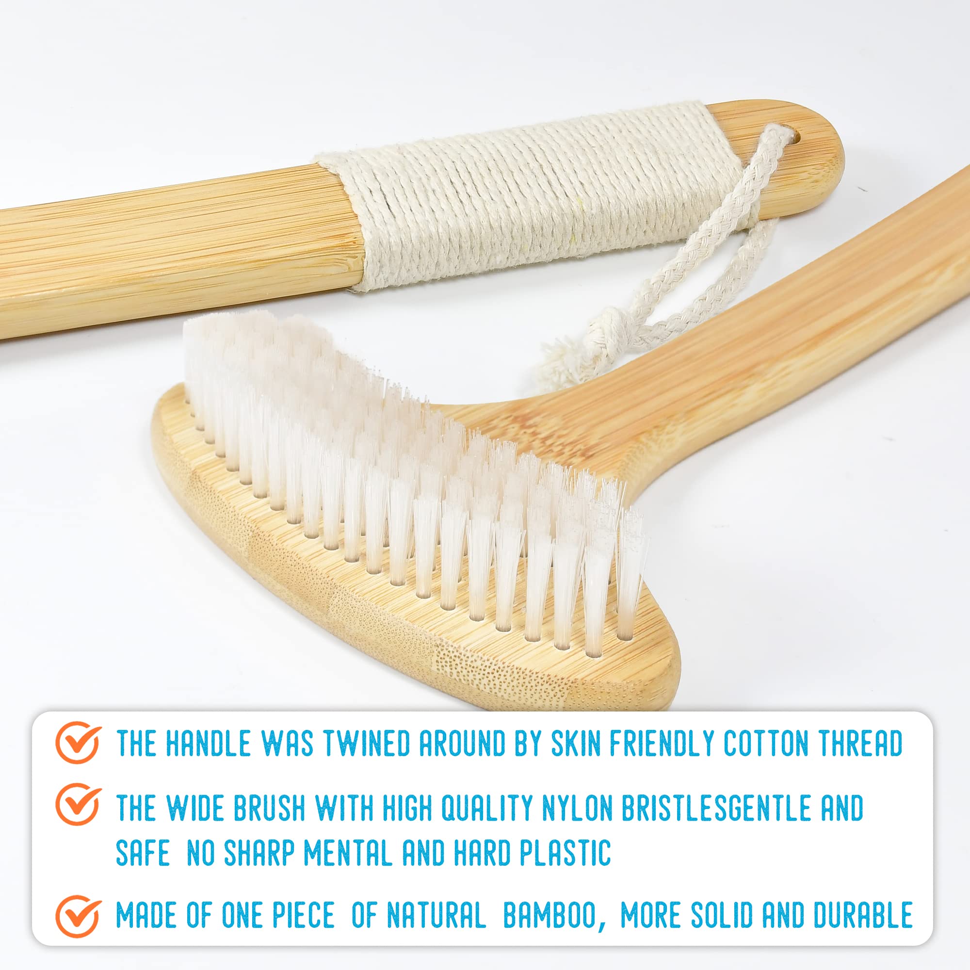 NURENDER 22 Oversized Back Scratcher, Bamboo Body Scratcher for Men and Women, Curved Backscratcher with Long Handle and Wide Ny