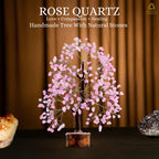 Rose Quartz Crystal Tree for Home Decor, Office Desk Decoration, Chakra Healing Crystals and Stone for Positive Energy, Money, G