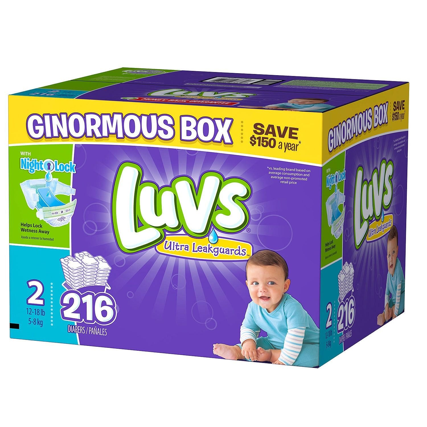 Luvs Diapers, Size 2, 216 Count