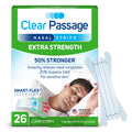 Clear Passage Nasal Strips Extra Strength, Clear, 26 ct | Works Instantly to Improve Sleep, Reduce Snoring, & Relieve Nasal Cong