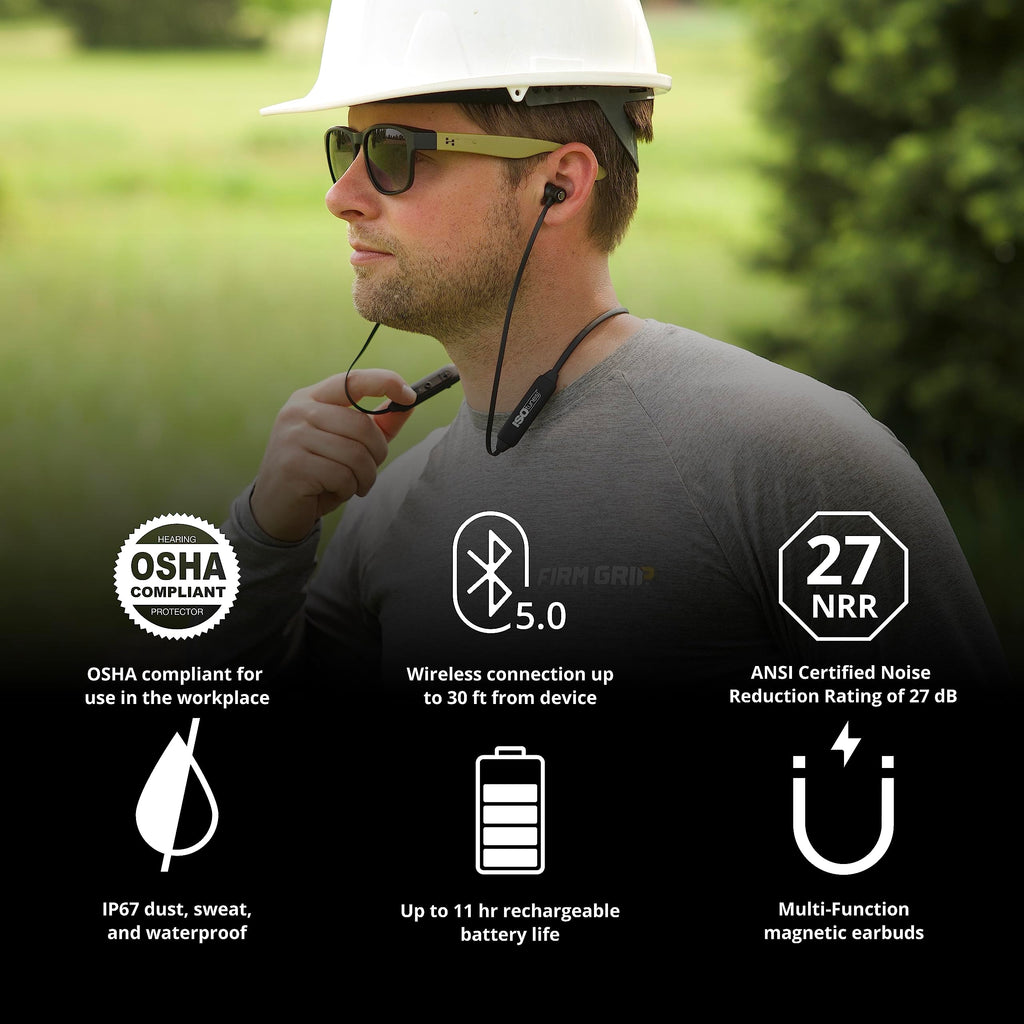 ISOtunes Xtra 2.0 Earplug Earbuds: OSHA Compliant Bluetooth Hearing Protection, 27 dB NRR Sound Isolation, 85 dB Volume Limit, U