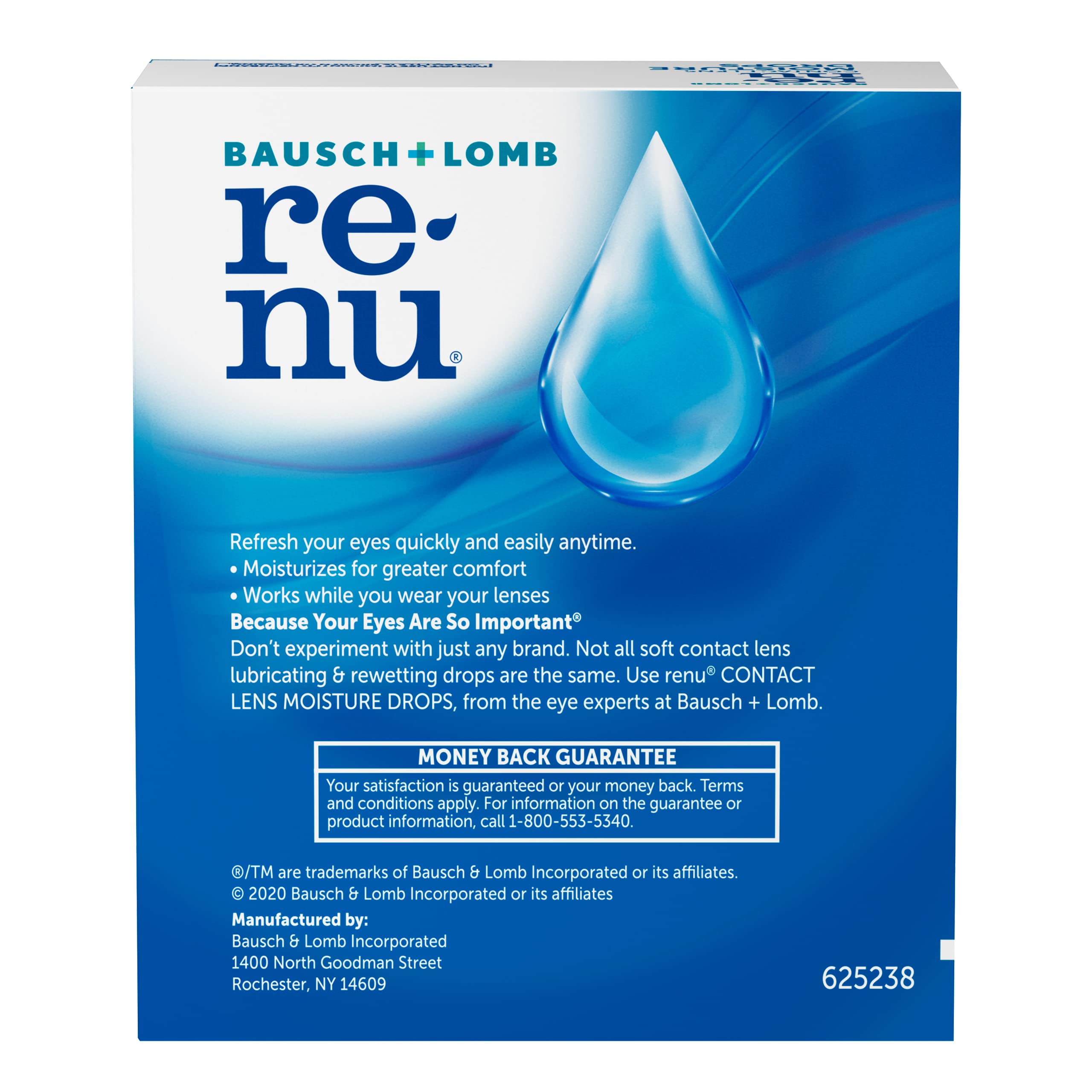 ReNu MultiPlus Lubricating & Rewetting Drops, 0.27 Fl Oz (Pack of 2) (Packaging May Vary)