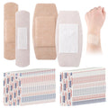 Funtery 100 Pcs Silicone Bandages Assorted Sizes Sensitive Skin, Painless Removal Silicone Bandages for Fragile Sensitive Skin E
