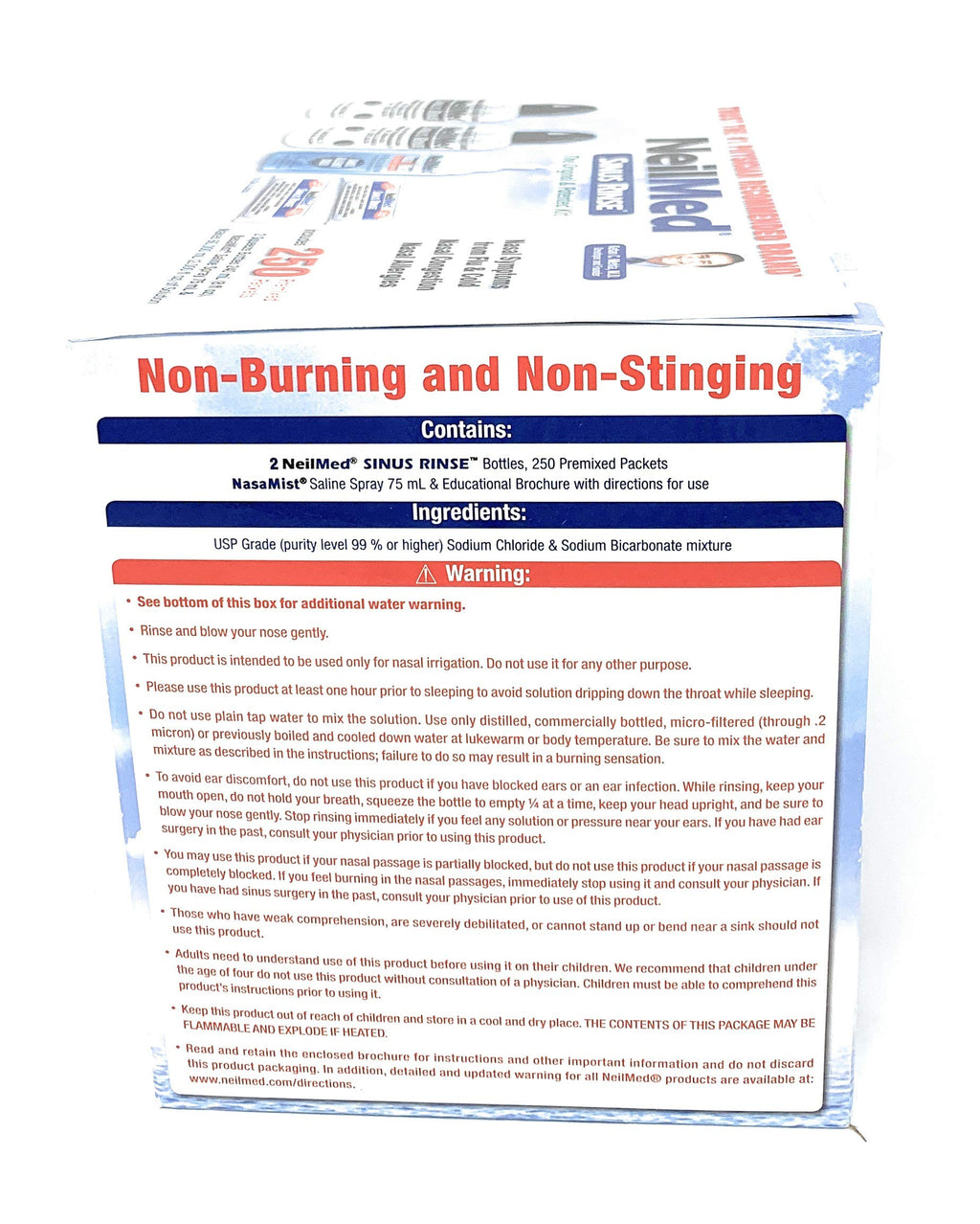 NeilMed Sinus Rinse - 2 squeeze Bottles 240mL (8fl oz) & Nasamist Saline Spray 75mL - 250 Premixed Packets - BONUS Nasa Mist Sal