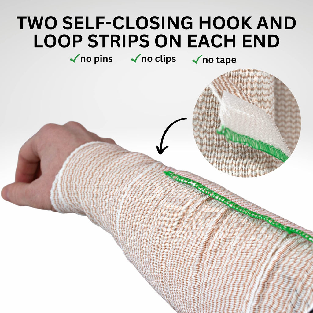 Vakly Elastic Bandage Wrap with Self-Closure [Pack of 10] 6 Inch Comfort Athletic Compression Roll, 5 Yards Stretched for Custom
