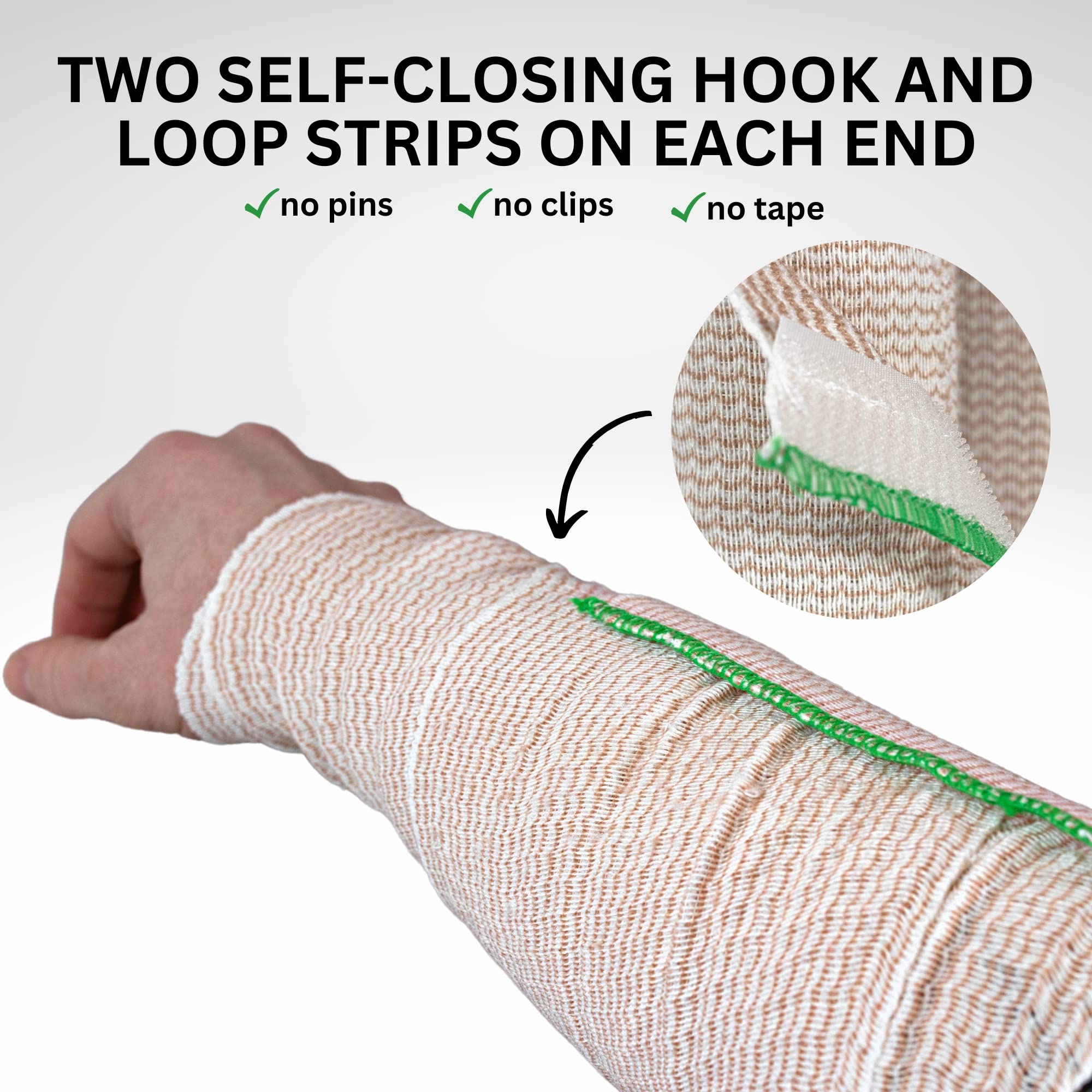 Vakly Elastic Bandage Wrap with Self-Closure [Pack of 10] 6 Inch Comfort Athletic Compression Roll, 5 Yards Stretched for Custom