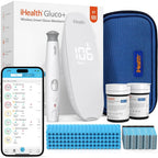 iHealth Gluco+ Wireless Smart Blood Glucose Monitor Kit with Free App, 100 Glucometer Strips, 100 Lancets, 1 Blood Sugar Monitor