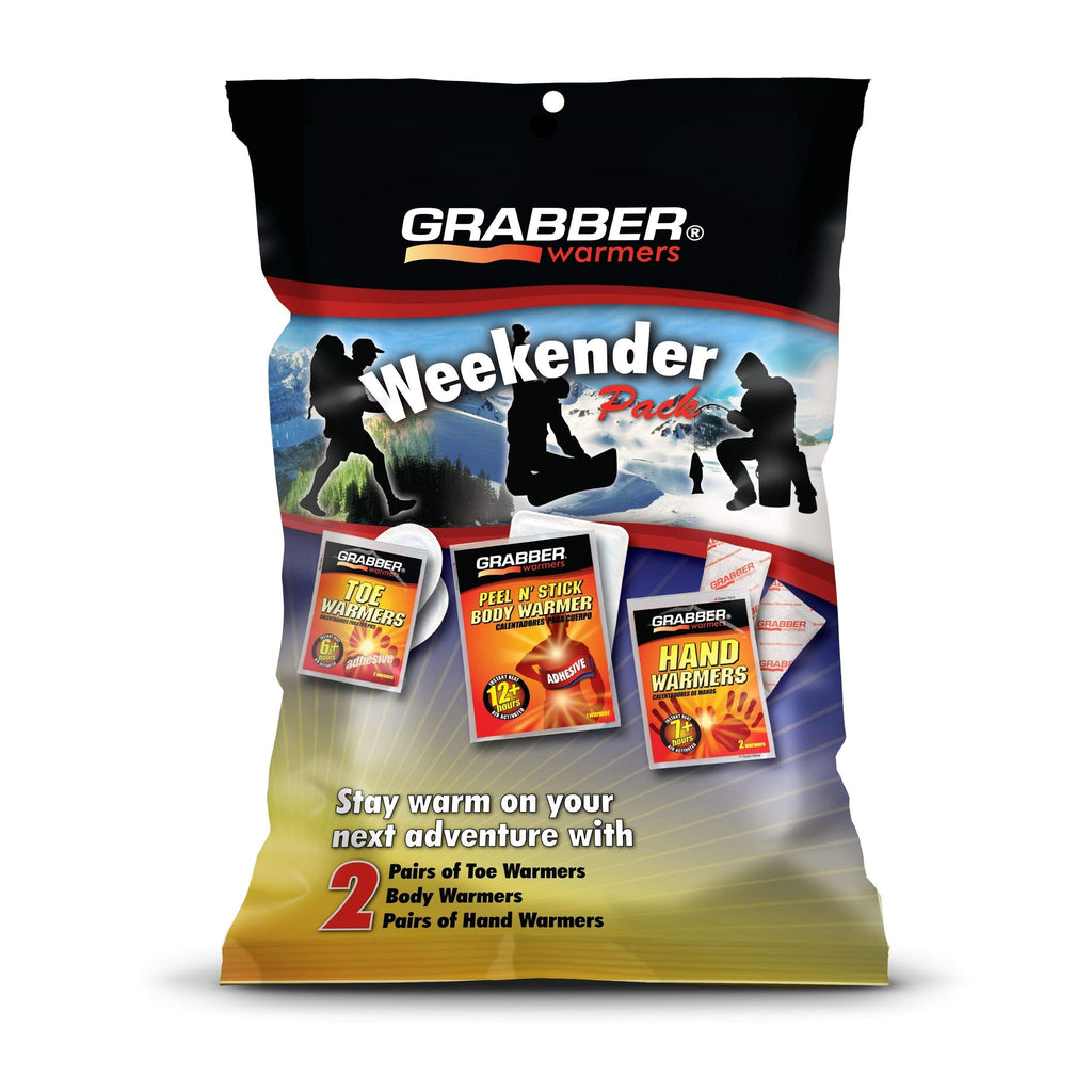 Grabber Warmers Grabber Weekender Multi-Warmer Pack, 2 Pair Hand, 2 Pair Toe, 2 Peel N Stick Body Warmers, 6-Count, One Size