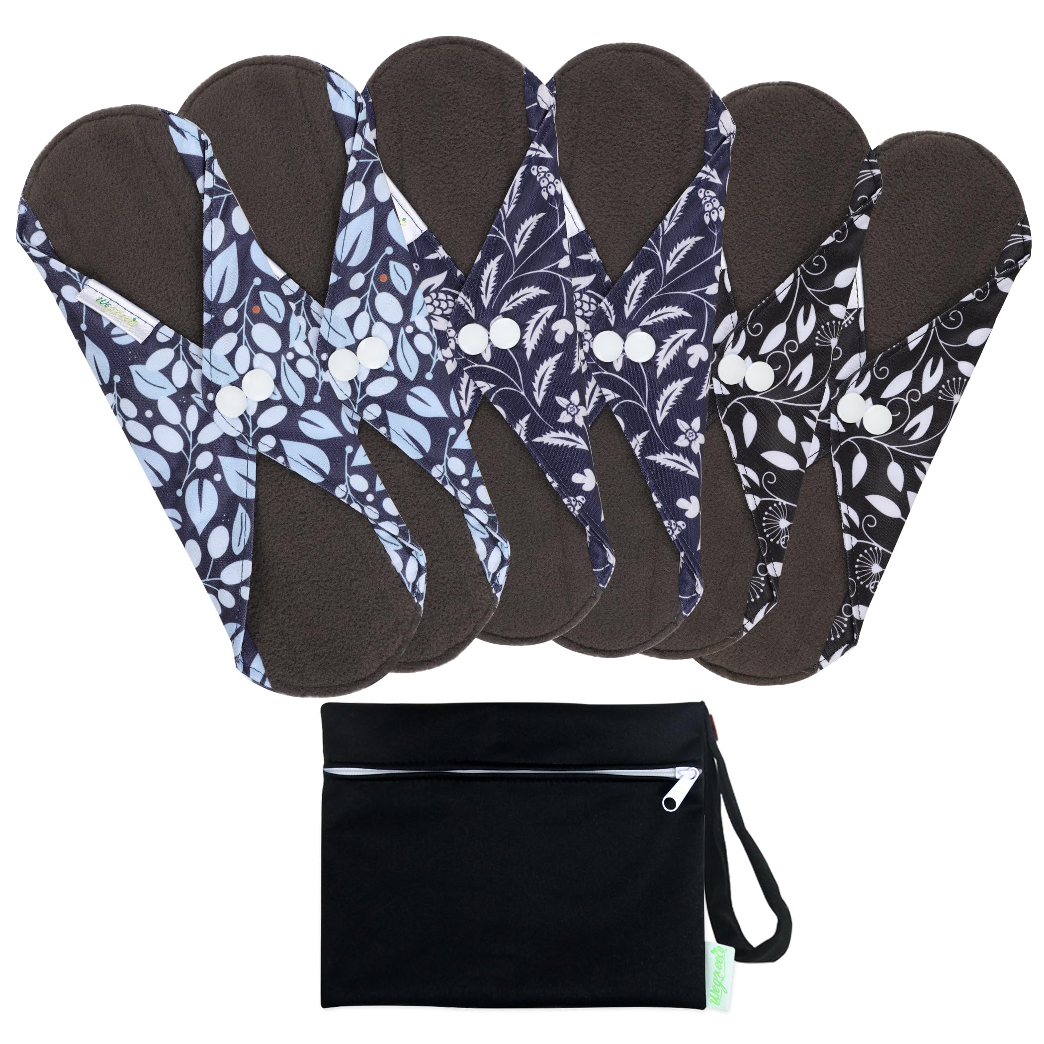 wegreeco Reusable Sanitary Pads - Cloth Sanitary Pads | Light Incontinence Pads | Reusable Menstrual Pads - 1 Cloth Mini Wet Bag