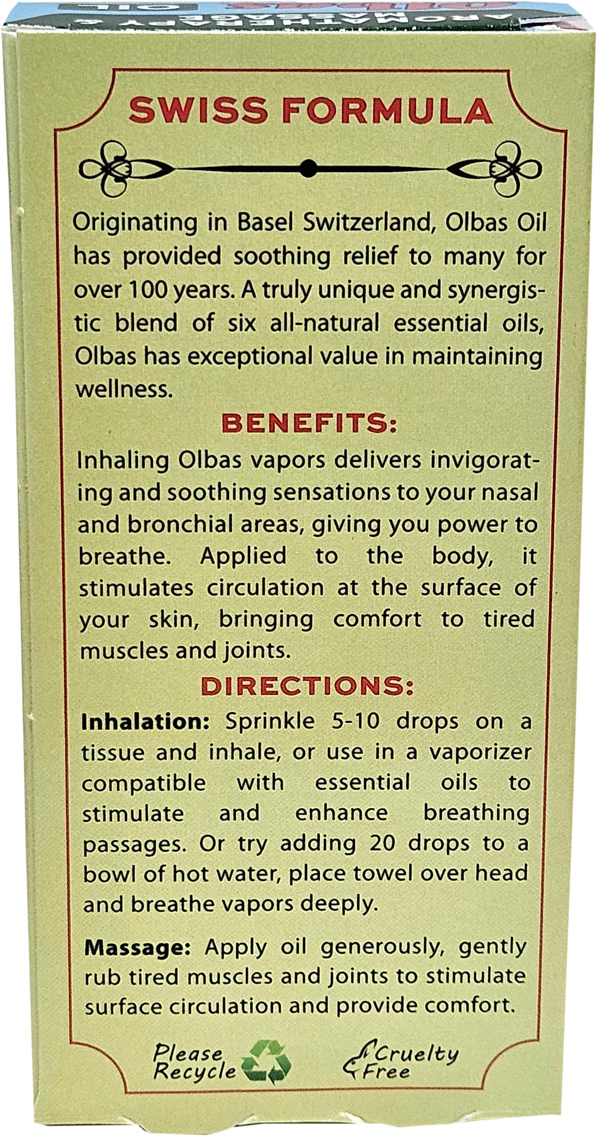 Olbas Oil Aromatherapy Inhalant and Aromatic Massage Oil, 1.65 Fl Oz