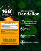 Herb Pharm Certified Organic Dandelion Liquid Extract for Cleansing and Detoxification, Organic Cane Alcohol, 4 Ounce
