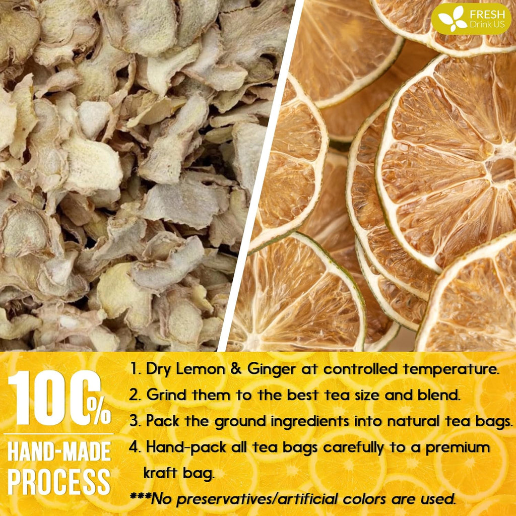 Premium Lemon Ginger Tea Bags