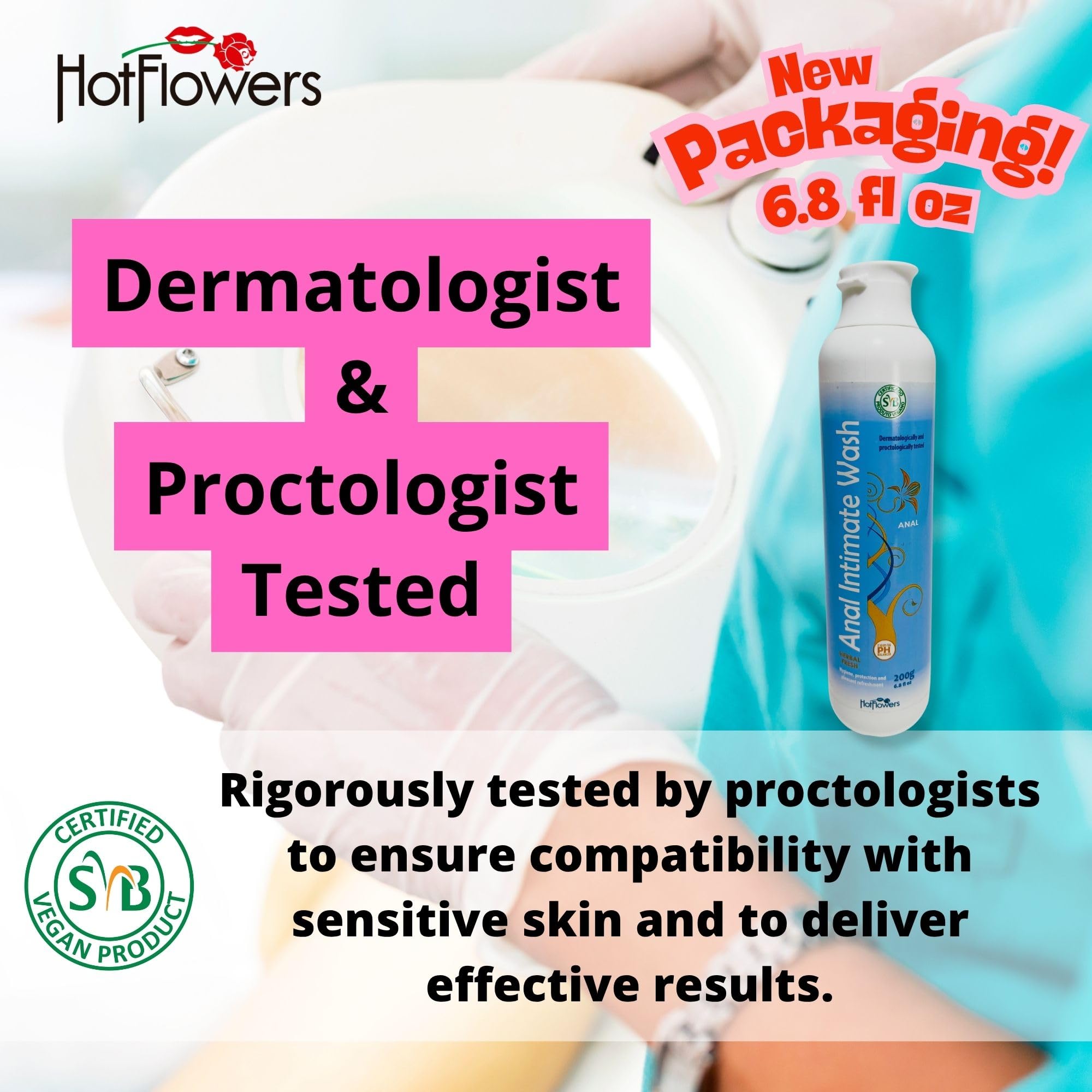 HOT FLOWERS Herbal Fresh Unisex Anal Intimate Wash for Personal Care, pH Balanced for Essentials Body Health, Daily Use, Dry Ski