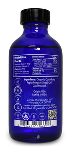 Zongle Therapeutics Organic, Pumpkin Seed Oil, Supplement, for Hair Growth - 100% Pure, Pumpkin Seed Oil, Cold Pressed, 4 OZ