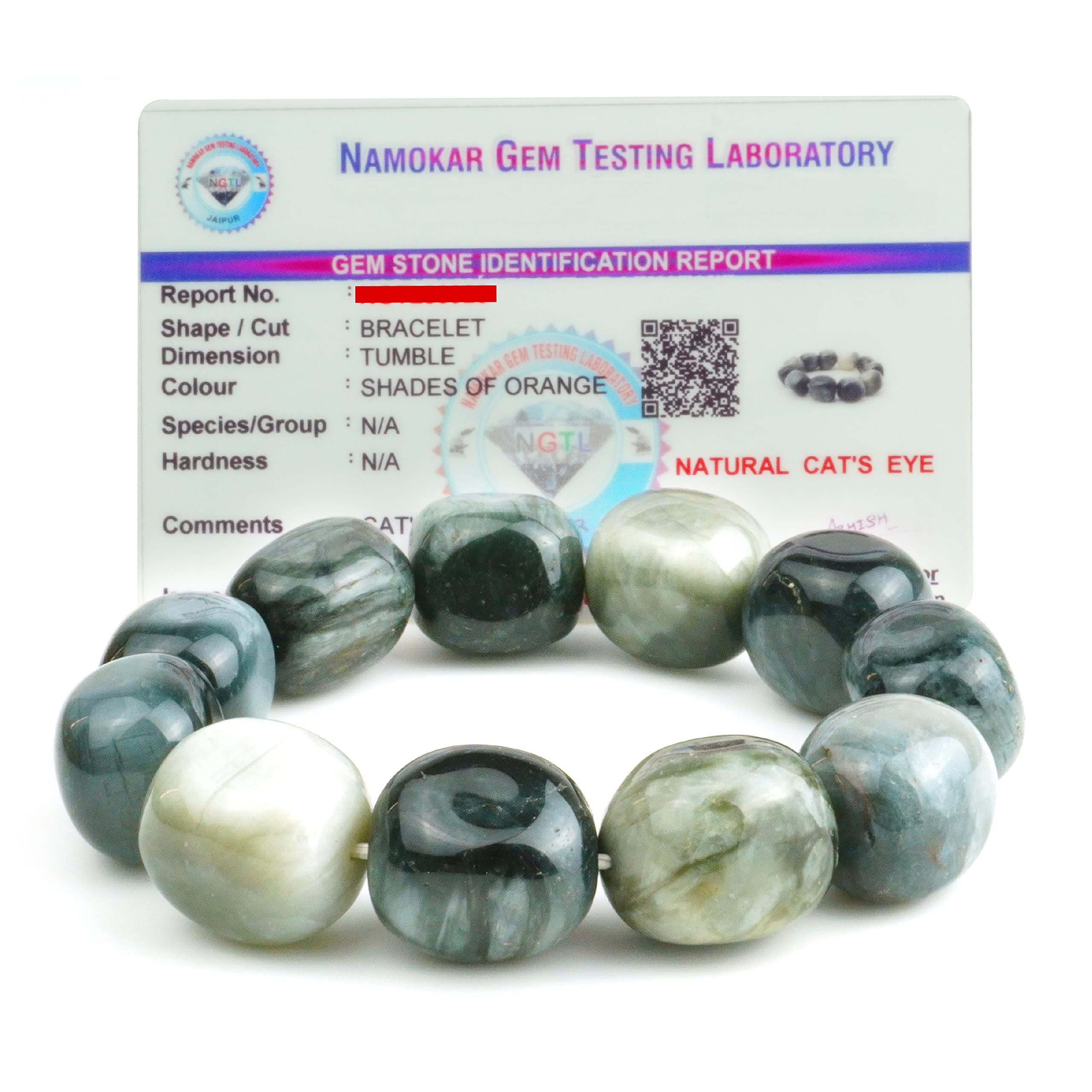 REMEDYWALA Unisex Adult Charged Energized Certified Natural Grey Cats Eye Bracelet For Reiki, Balance Chakra, Positive Energy, H