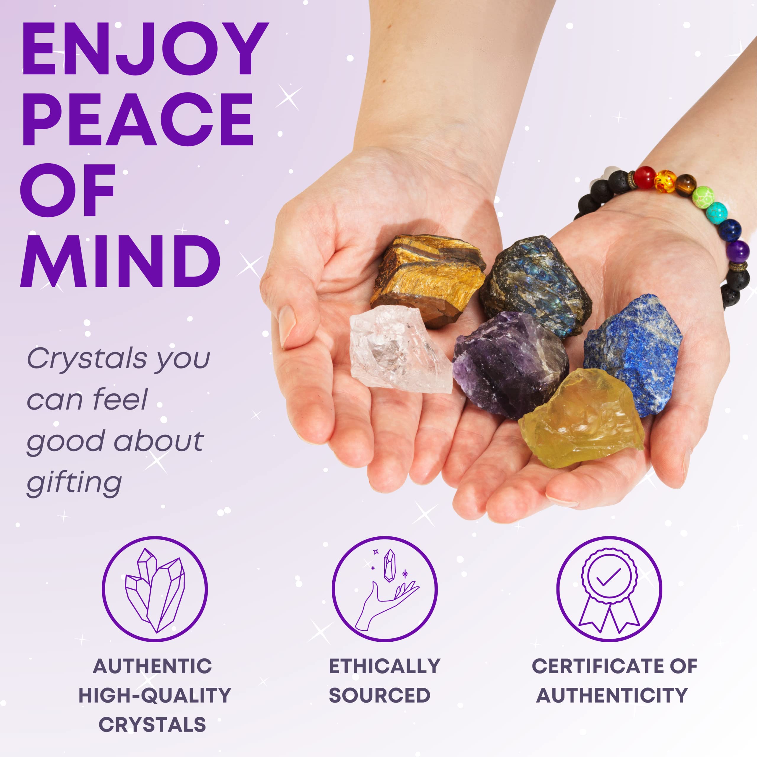 KARMABOX Sagittarius Gifts for Women - Sagittarius Crystal Healing Stone Gift Set - Zodiac Birthday Gifts - Astrology Gifts for