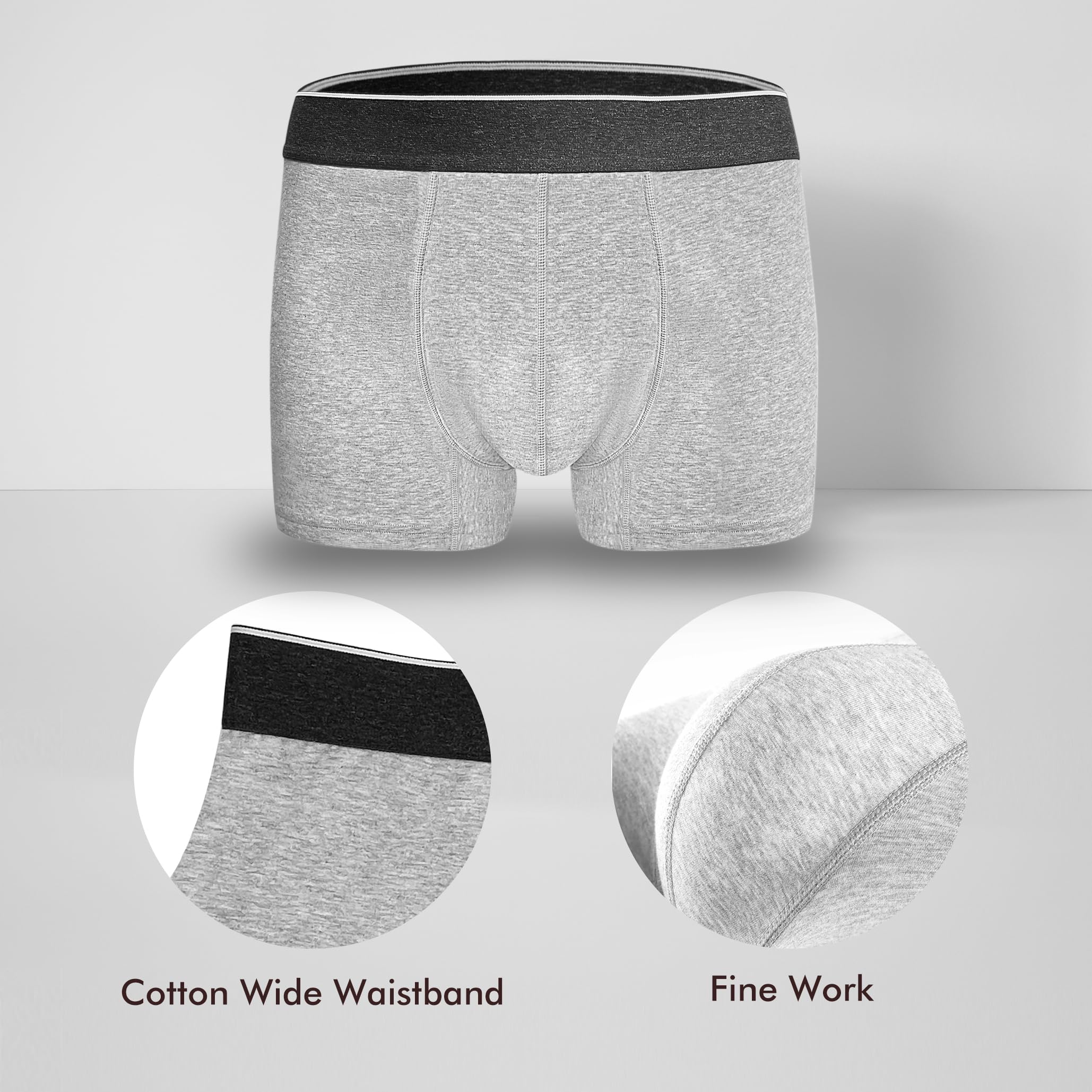 AIRCUTE Men Urinary Incontinence Underwear Washable Absorbency Soft Bladder Leak Proof Boxer Briefs 1 Pack (2X-Large,Gray)
