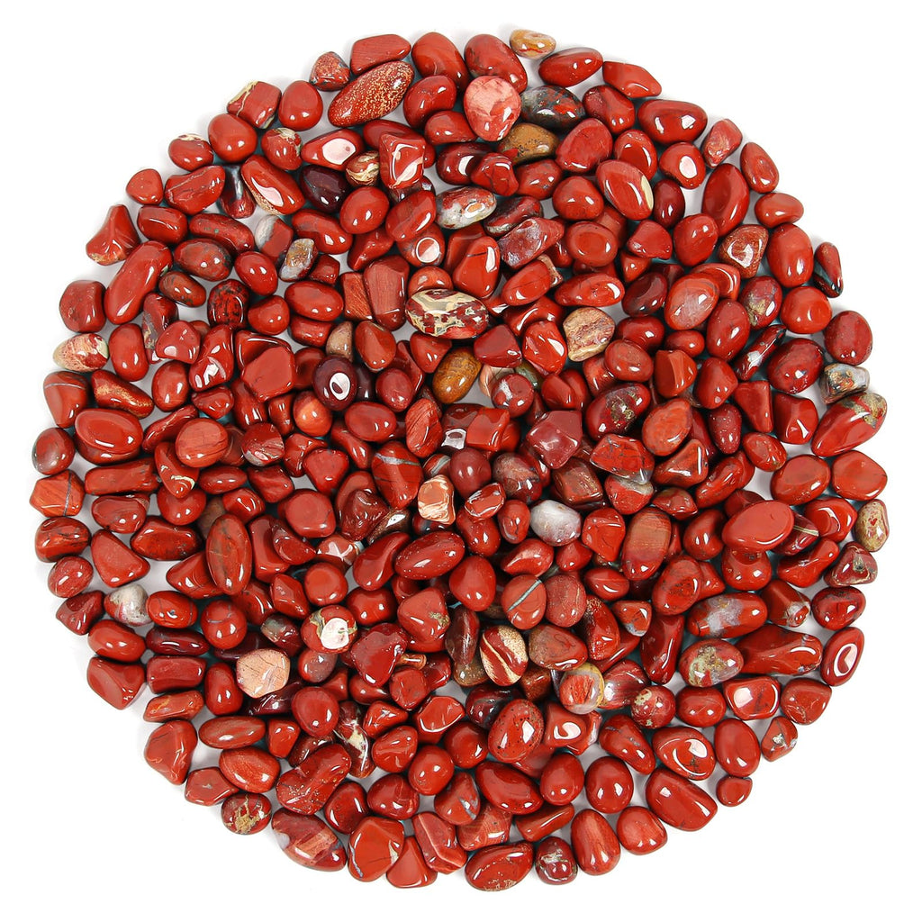Orientrea 1.1lb Natural Red Jasper Crystal Chips - Red Jasper Healing Crystals Chips, Crushed Crystal Gemstones for Crafts, Beau