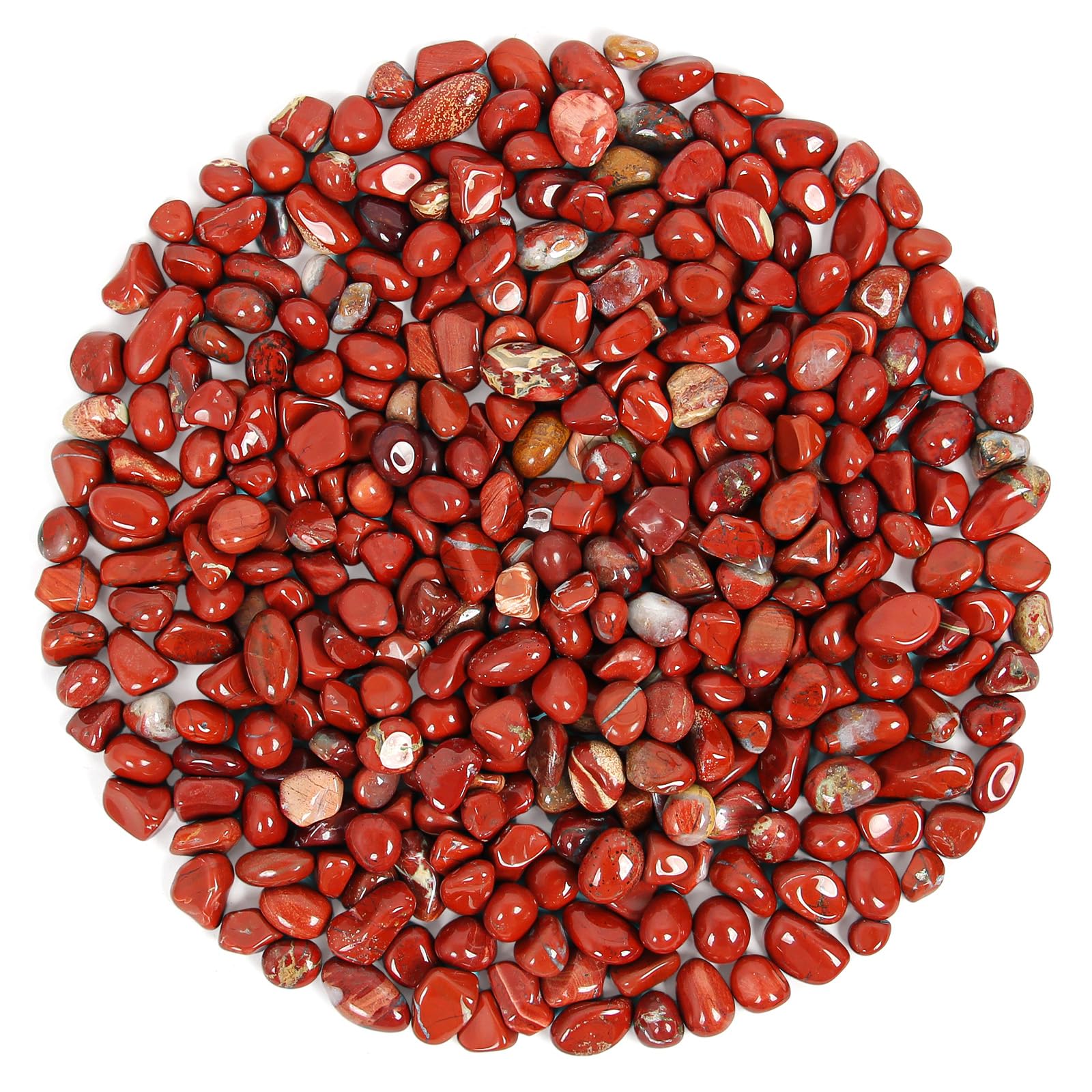 Orientrea 1.1lb Natural Red Jasper Crystal Chips - Red Jasper Healing Crystals Chips, Crushed Crystal Gemstones for Crafts, Beau