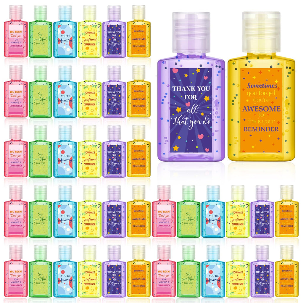 12 Pcs Thank You Mini Hand Sanitizer Bulk Scented Hand Sanitizer Travel Size 1 oz Employee Appreciation Gift for Staff Team Chri