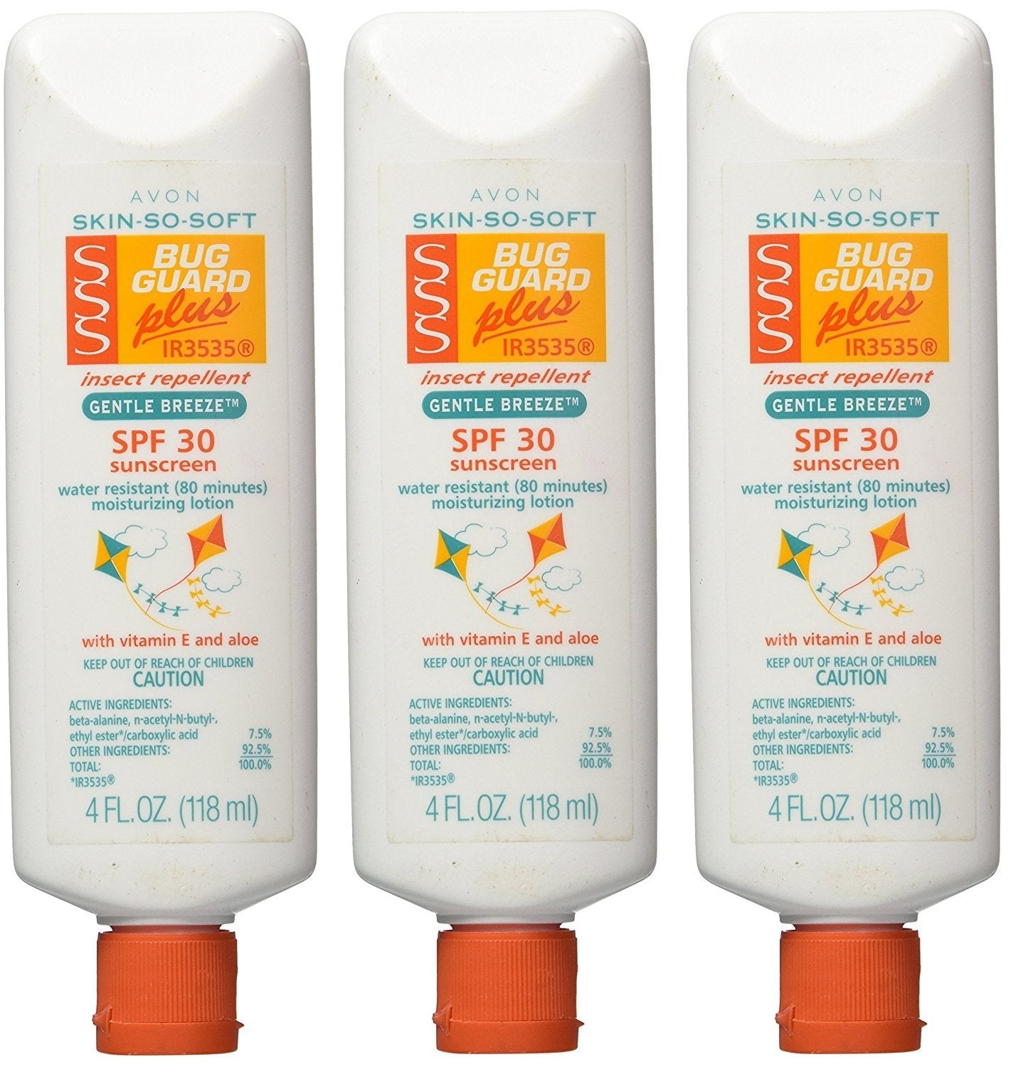 Avon Skin-So-Soft Bug Guard Plus IR3535 SPF 30 Lotions, 4 Fl Oz (Pack of 3)