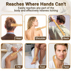 Renook Wooden Bamboo Back Scratcher, 4 PCS 17 Inch Long Handle Back Scratchers for Adults Men Women,Large Long Handle Wood Back